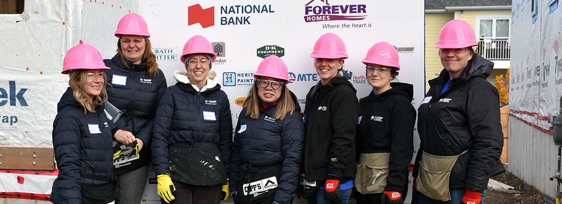 GNI and BASF women pose for a photo at the start of the day