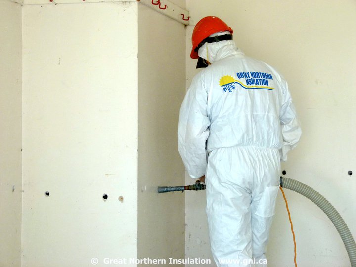 Insulation behind drywall